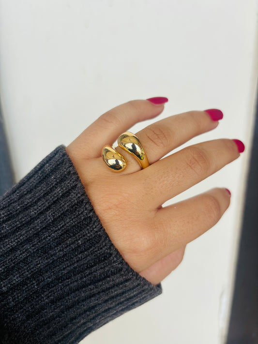 Gilded Drop Open Ring