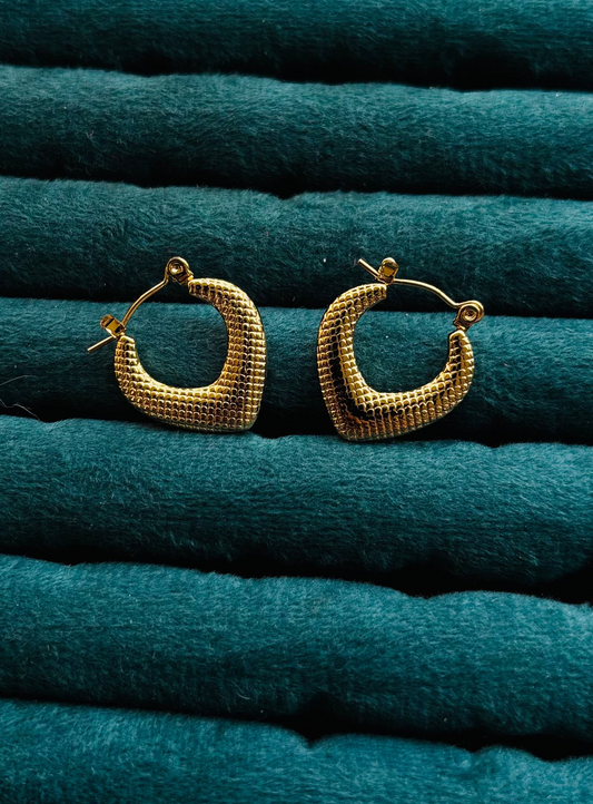 Heart textured hoops