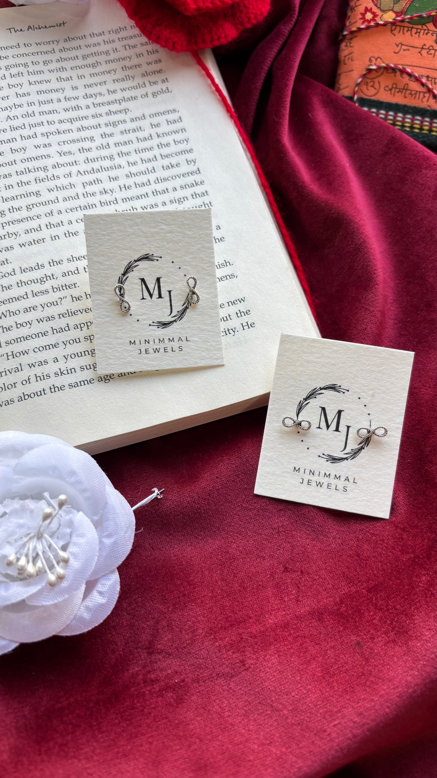 Infinity Knot Oxidised Stud Earrings