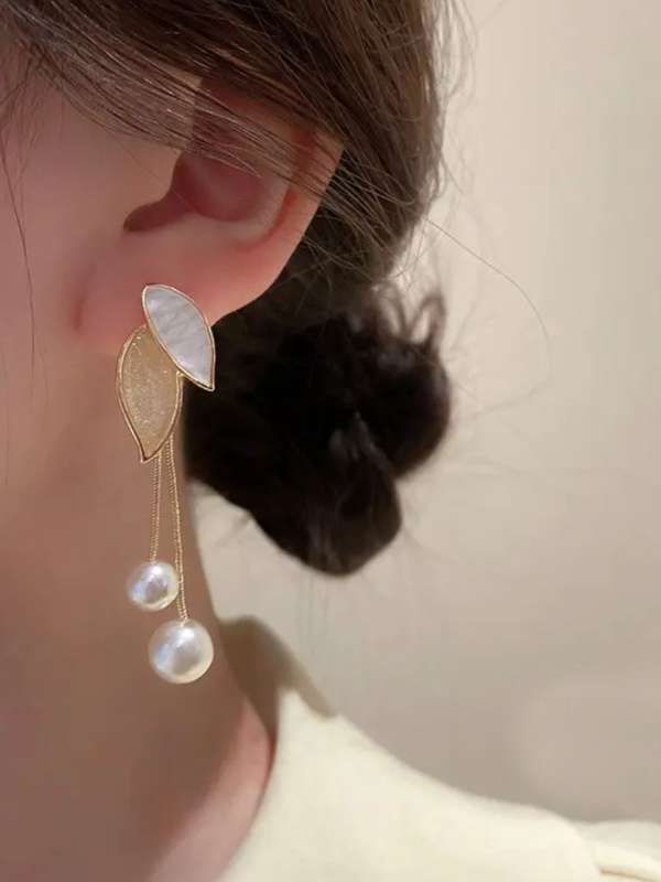 Petal Drape Pearl Drop Earrings