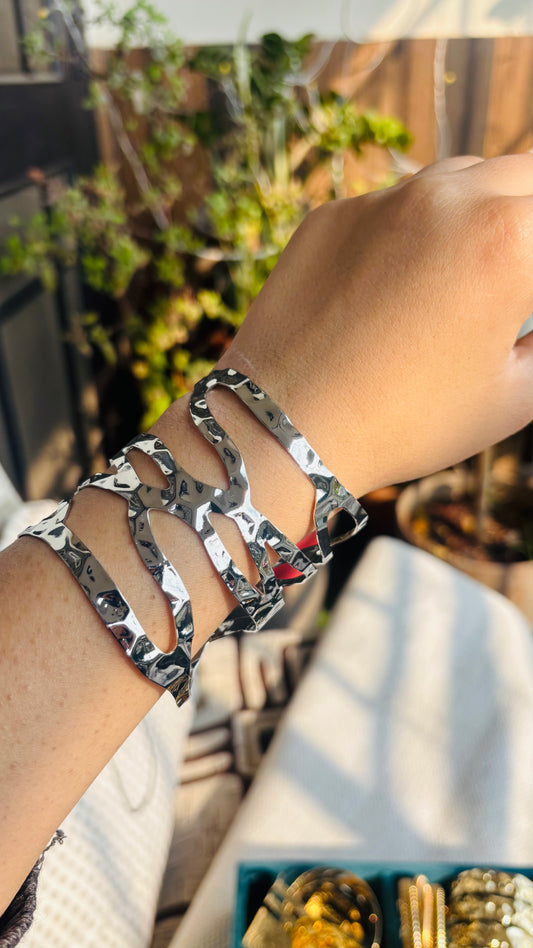 Statement silver bracelet