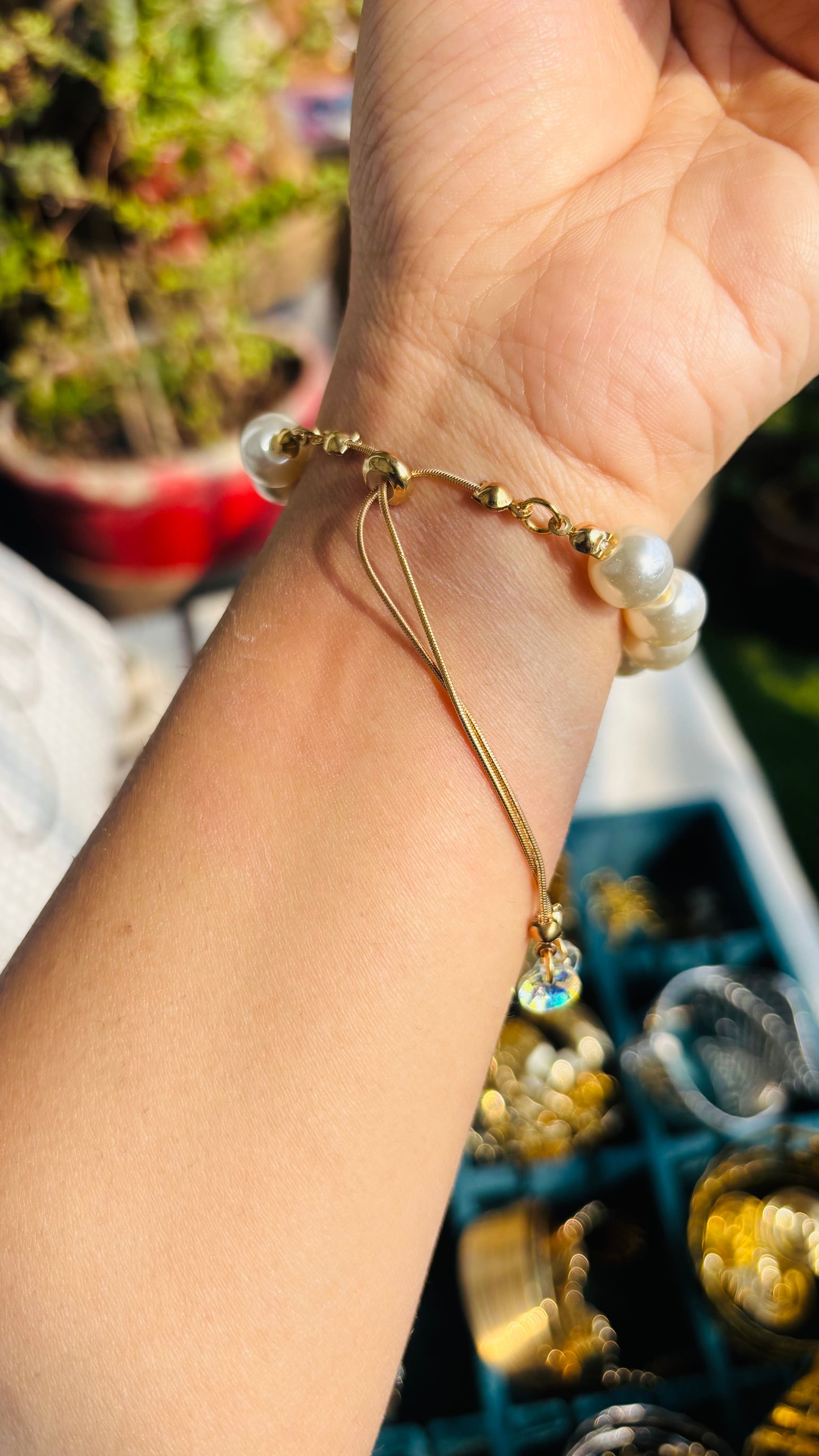 Pearl adjustable bracelet