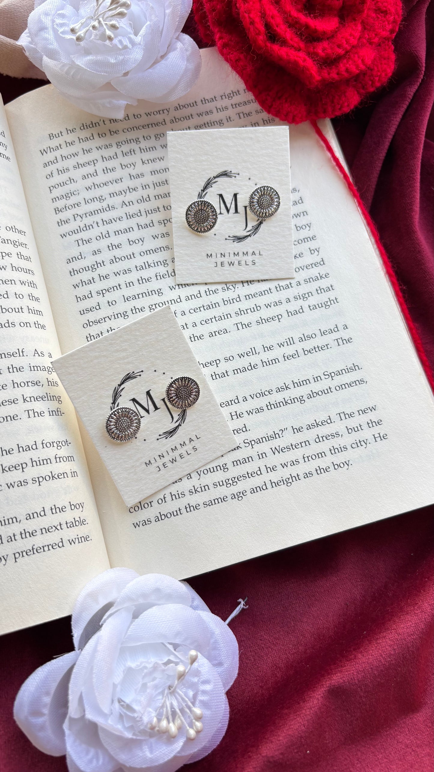 Oxidised Sunburst Stud Earrings