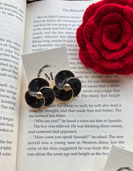 Noir Bloom Stud Earrings