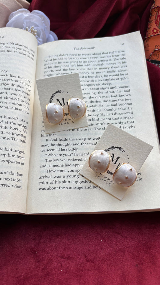 Ivory Bloom Curve Studs