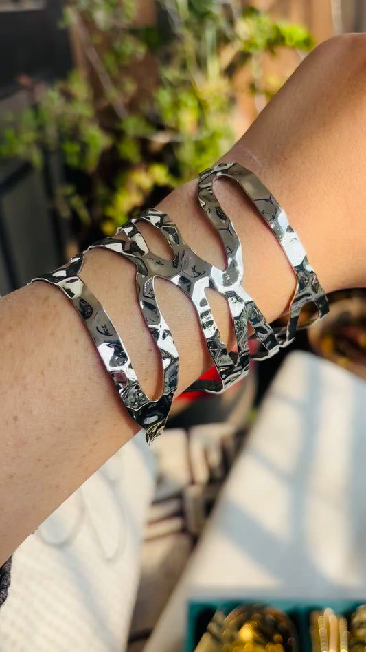 Statement silver bracelet